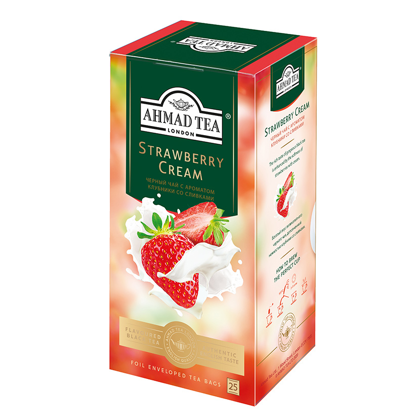 Чай Ahmad Tea Strawberry Cream купить оптом в Москве | официальный сайт ...