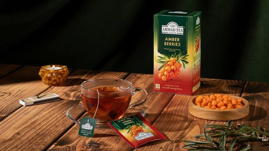 Черный чай с облепихой и медом